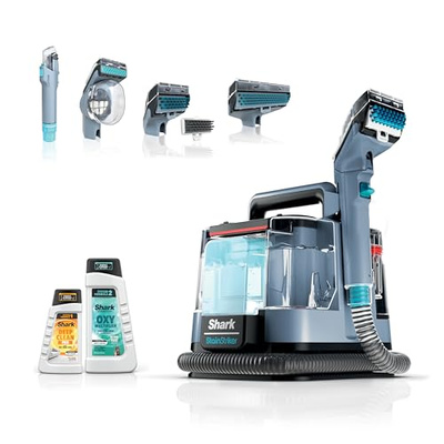 Shark StainStriker Portable Carpet Upholstery & Area Rug Cleaner, Bonus XL Tool & Full-Size Cleaning Solution, Stain & Odor Remover, Perfect for Car Interiors, 4 Cleaning Tools, Nordic Blue, PX202BRN (StainStriker + Chemical & Tool)