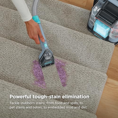 Shark StainStriker Portable Carpet Upholstery & Area Rug Cleaner, Bonus XL Tool & Full-Size Cleaning Solution, Stain & Odor Remover, Perfect for Car Interiors, 4 Cleaning Tools, Nordic Blue, PX202BRN (StainStriker + Chemical & Tool)