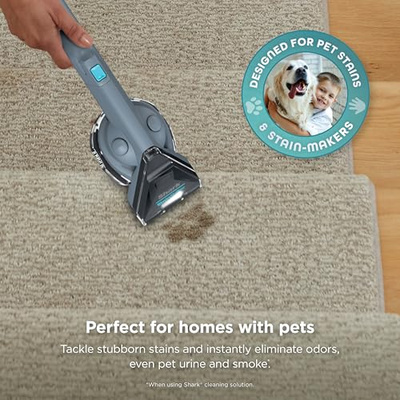 Shark StainStriker Portable Carpet Upholstery & Area Rug Cleaner, Bonus XL Tool & Full-Size Cleaning Solution, Stain & Odor Remover, Perfect for Car Interiors, 4 Cleaning Tools, Nordic Blue, PX202BRN (StainStriker + Chemical & Tool)