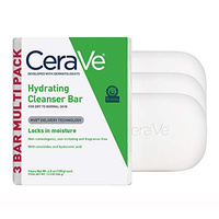 CeraVe Hydrating Cleanser Bar, Soap-Free Body and Facial Cleanser with 5% Moisturizing Cream, Fragrance-Free, 3-Pack, 4.5 Ounce Each (4.5 Ounce (Pack of 3))