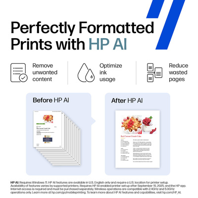 HP - Smart Tank 7301 Wireless AI-Enabled All-In-One Supertank Inkjet Printer with up to 2 Years of Ink Included - White & Slate