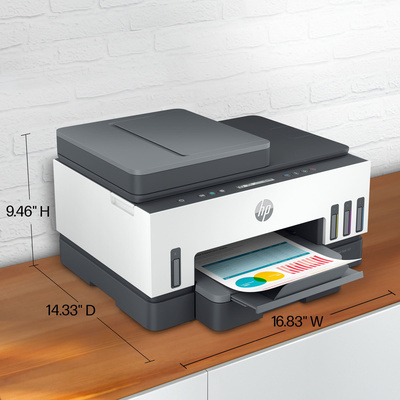 HP - Smart Tank 7301 Wireless AI-Enabled All-In-One Supertank Inkjet Printer with up to 2 Years of Ink Included - White & Slate