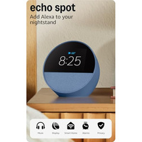 Amazon Echo Spot (newest model), Great for nightstands, offices and kitchens, Smart alarm clock with Alexa, Ocean Blue (Ocean Blue, Device only)