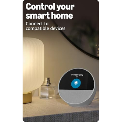 Amazon Echo Spot (newest model), Great for nightstands, offices and kitchens, Smart alarm clock with Alexa, Ocean Blue (Ocean Blue, Device only)