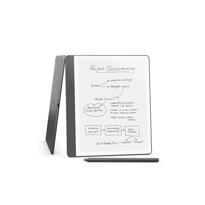 Amazon Kindle Scribe (64GB) - Your notes, documents and books, all in one place. With built-in AI notebook summarization. Includes Premium Pen - Tungsten (64 GB, Tungsten, Without Kindle Unlimited)