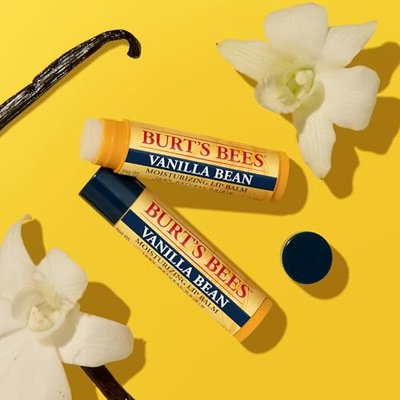 Burt's Bees 100% Natural Moisturizing Lip Balm, Vanilla Bean - 4 Tubes (Vanilla Bean, 4 Count (Pack of 1))