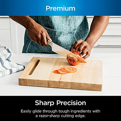 Ninja Knife Set, Knife Sharpener, Knife Block Set, Stainless Steel Knives, 14 Piece Set, Steak Knives, Chef Knives and More, Foodi NeverDull, Black, K32014​ (14pc Set - Black)