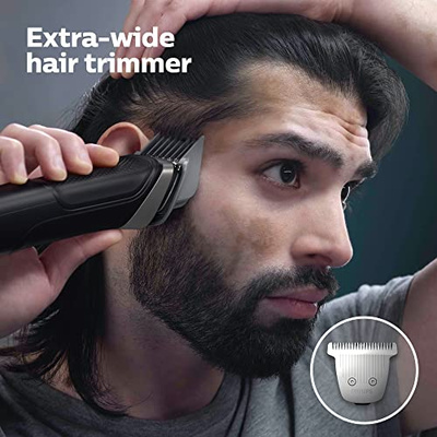 Philips Norelco Multigroom Series 5000 18 Piece, Beard Face, Hair, Body and Intimate Hair Trimmer for Men - NO BLADE OIL MG5910/49 (Black, MG5910/49 - 18 Pieces)