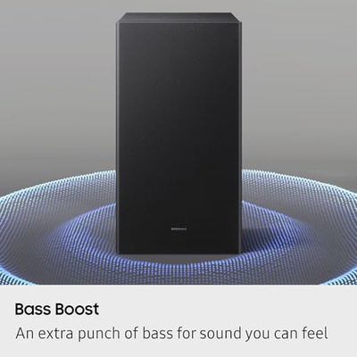 Samsung B-Series Soundbar HW-B550F 2.1 ch DTS Virtual:X Soundbar with Subwoofer (2025 Model) Voice Enhance Mode, Bass Boost, Adaptive Sound (HW-B550F, Soundbar)