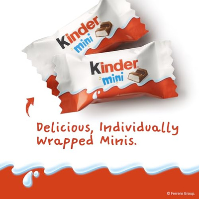 Kinder Chocolate Mini, 29.2 oz Bulk Pack, Up to 138 Minis, Milk Chocolate Bar with Creamy Milky Filling, Individually Wrapped Candy (Pack of 1)