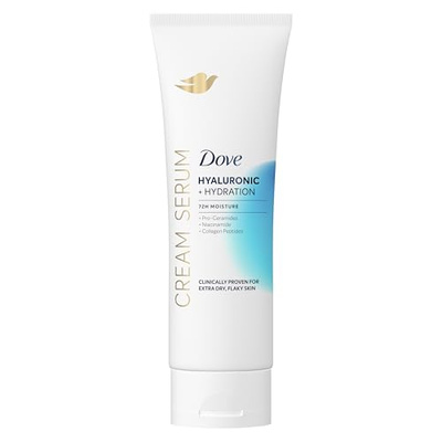 Dove Cream Serum Hyaluronic + Hydration for Extra Dry, Flaky Skin, with Pro-Ceramides, Niacinamide and Collagen Peptides Lotion, 8 oz