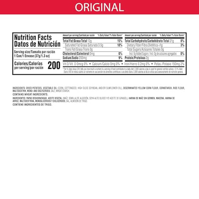 Pringles Potato Crisps Chips, Lunch Snacks, Office and Kids Snacks, Grab N' Go, Original (12 Cans) (Original, 1.3 Ounce (Pack of 12))