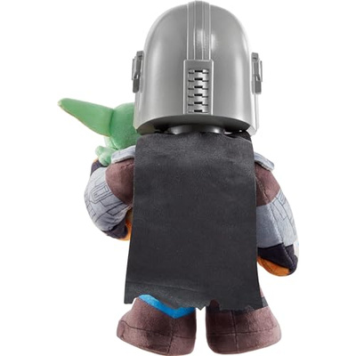 Mattel Star Wars Clan of Two: The Mandalorian Plush Set with 11-inch Mandalorian Soft Doll, Smaller Detachable Grogu Figure & Sound Feature