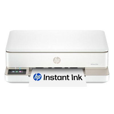 HP - Envy 6155e Wireless AI-Enabled All-in-One Inkjet Printer w/ 3 Months of Instant Ink (+ 1 Bonus Month w/ Code) - White