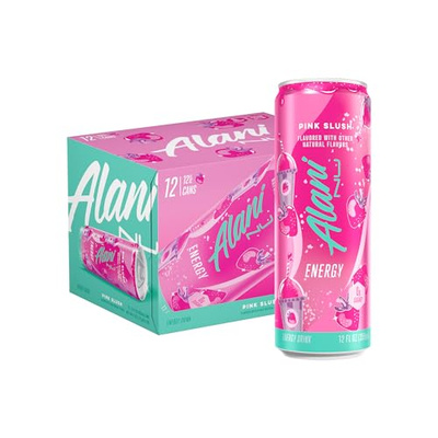 Alani Nu PINK SLUSH, Sugar Free, Low Calorie Energy Drinks, 200mg Caffeine, Biotin, B Vitamins, Zero Sugar, 10 Calories, 12 Fl Oz Cans, 12 Pack (Pink Slush, 12 Fl Oz (Pack of 12))