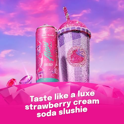 Alani Nu PINK SLUSH, Sugar Free, Low Calorie Energy Drinks, 200mg Caffeine, Biotin, B Vitamins, Zero Sugar, 10 Calories, 12 Fl Oz Cans, 12 Pack (Pink Slush, 12 Fl Oz (Pack of 12))