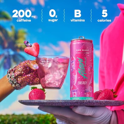 Alani Nu PINK SLUSH, Sugar Free, Low Calorie Energy Drinks, 200mg Caffeine, Biotin, B Vitamins, Zero Sugar, 10 Calories, 12 Fl Oz Cans, 12 Pack (Pink Slush, 12 Fl Oz (Pack of 12))