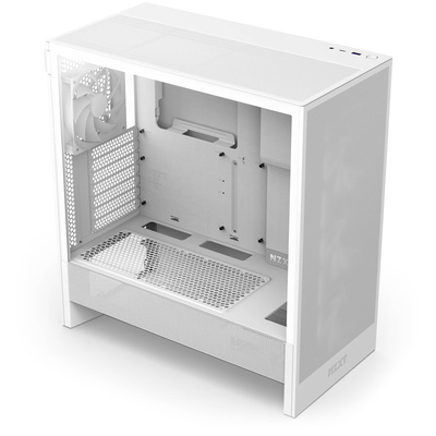 NZXT - H5 Flow RGB 2024 Compact ATX Mid-Tower Airflow PC Case - White