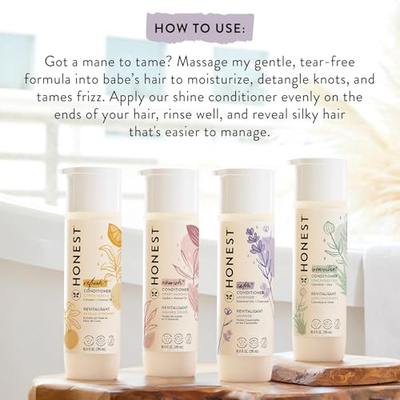 The Honest Company Silicone-Free Conditioner | Gentle for Baby | Naturally Derived, Tear-free, Hypoallergenic | Citrus Vanilla Refresh, 10 fl oz (Citrus Vanilla Refresh, 10 Fl Oz (Pack of 1))
