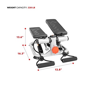 Sunny Health & Fitness Mini Steppers for Exercise at Home, Stair Step Workout Machine, Full Body Cardio Equipment, with Optional Free SunnyFit App Connection and Resistance Band (Classic)