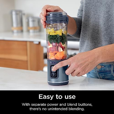 Ninja BC151NV Blast Portable Blender, Cordless, 18oz. Vessel, Personal Blender-for Shakes & Smoothies, BPA Free, Leakproof-Lid & Sip Spout, USB-C Rechargeable, Dishwasher Safe Parts, Denim Blue (Blue)