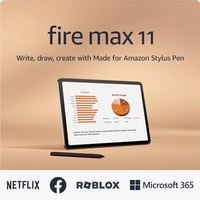 Amazon Fire Max 11 tablet and Stylus Pen bundle, handwrite notes or doodle ideas anywhere, 64 GB, Gray (64 GB, With Lockscreen Ads, Gray, Stylus Bundle)