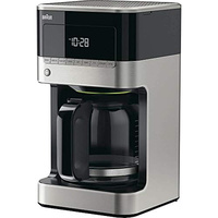 Braun BrewSense 12 Cup Drip Coffee Maker - Pause & Pour Mid Brew, Coffee Machine with 24-Hour Timer & Clock, Bold & Regular Strength, 1-4 Cup Functions, Self Clean, Auto Shutoff, Stainless Steel (Advanced Settings)