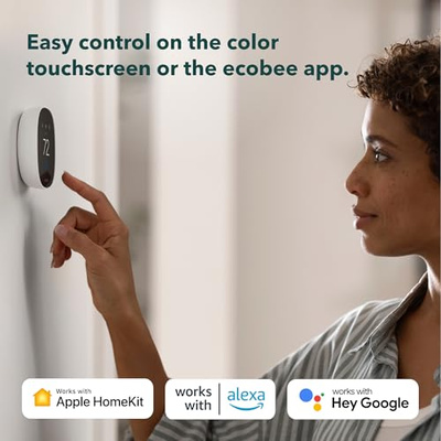 ecobee Smart Thermostat Essential - Energy Star Certified programmable Wi-Fi Thermostat - Works with Siri, Alexa, and Google Assistant (New 2025 ecobee Smart Thermostat Essential - Energy Star Certified programmable Wi-Fi Thermostat - Works with Siri, Alexa, and Google Assistant)