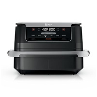 Ninja Foodi 6-in-1 FlexBasket Air Fryer with 7-QT MegaZone & Basket Divider for Large Proteins & Full Meals, Smart Finish Cook 2 Foods 2 Ways, Family Sized Capacity, Air Fry, Roast & More, Black DZ071 (7-QT With Flex Basket)