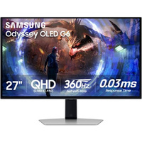 Samsung - 27" Odyssey OLED G6 (G60SD) QHD 360Hz 0.03ms FreeSync Premium Pro Gaming Monitor with HDR - Silver