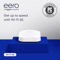 Amazon eero Pro 6E mesh wifi router - Supports internet plans up to 2.5 Gbps, Coverage up to 2,000 sq. ft., Connect 100+ devices, 1-pack (1-pack, without eero Plus)