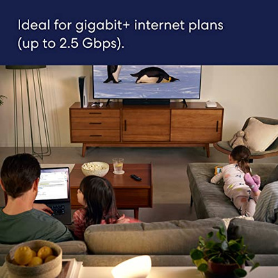 Amazon eero Pro 6E mesh wifi router - Supports internet plans up to 2.5 Gbps, Coverage up to 2,000 sq. ft., Connect 100+ devices, 1-pack (1-pack, without eero Plus)
