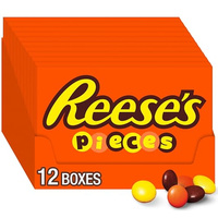 REESE'S PIECES Peanut Butter in a Crunchy Shell, Candy Boxes, 4 oz (12 Count) (Peanut Butter, 4 Ounce (Pack of 12))
