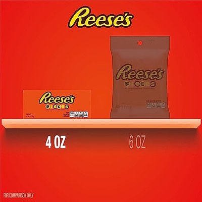 REESE'S PIECES Peanut Butter in a Crunchy Shell, Candy Boxes, 4 oz (12 Count) (Peanut Butter, 4 Ounce (Pack of 12))