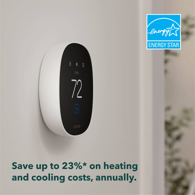 ecobee - Smart Thermostat Essential - Programmable Wi-Fi Thermostat - Works with Siri, Alexa, and Google Assistant - White