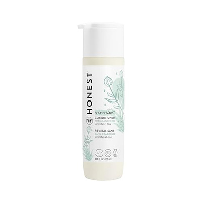The Honest Company Silicone-Free Conditioner | Gentle for Baby | Naturally Derived, Tear-free, Hypoallergenic | Fragrance Free Sensitive, 10 fl oz (Fragrance Free Sensitive, 10 Fl Oz (Pack of 1))