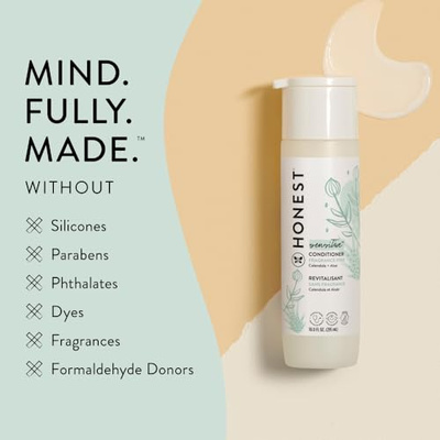 The Honest Company Silicone-Free Conditioner | Gentle for Baby | Naturally Derived, Tear-free, Hypoallergenic | Fragrance Free Sensitive, 10 fl oz (Fragrance Free Sensitive, 10 Fl Oz (Pack of 1))