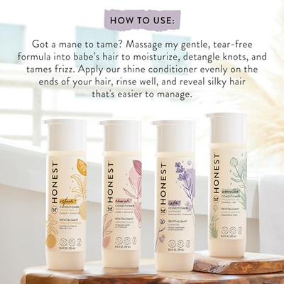The Honest Company Silicone-Free Conditioner | Gentle for Baby | Naturally Derived, Tear-free, Hypoallergenic | Fragrance Free Sensitive, 10 fl oz (Fragrance Free Sensitive, 10 Fl Oz (Pack of 1))