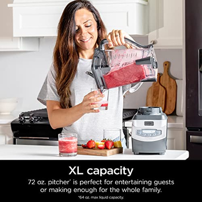 Ninja BL660 Professional Compact Smoothie & Food Processing Blender, 1100-Watts, 3 Functions -for Frozen Drinks, Smoothies, Sauces, & More, 72-oz.* Pitcher, (2) 16-oz. To-Go Cups & Spout Lids, Gray (Generation 1 (with 2 cups))