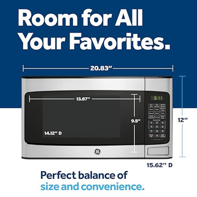 GE GCST11X1WSS Microwave Oven, 950-watt 6 Auto Cooking Settings, Child-Lock Technology, Kitchen Essentials for The Countertop, Dorm Room or Apartment, 1.1 Cu. Ft, Stainless Steel (Child-Lock Technology 1.1 Cu. Ft.)