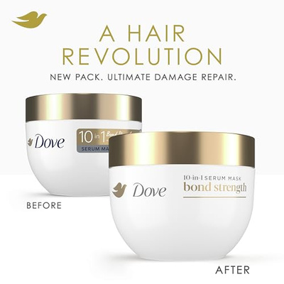 Dove Hair Bond Strength 10in1 Serum Mask for Chemically Damaged Hair with Bio-Protein Care Technology plus Peptide Complex 9.2 fl oz. (9.2 Fl Oz (Pack of 1), Bond Strength)