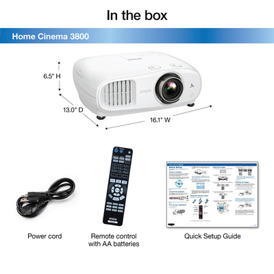 Epson - Home Cinema 3800 4K 3LCD Projector with High Dynamic Range - White