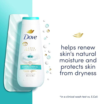 Dove Body Wash Care & Protect Antibacterial 4 Count For All Skin Types Protects from Dryness 20 oz