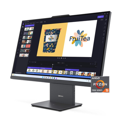 Lenovo - IdeaCentre AIO 27" FHD IPS LCD Touch-Screen All-In-One - AMD Ryzen 5 7535HS - 8GB Memory - 512GB SSD - Grey