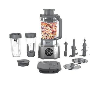Ninja Blender & Food Processor Combo, Foodi Power Blender System for Smoothies, Bowls, Spreads & Shakes, 6 Functions, 72-oz Pitcher, To-Go Cups, Silver, SS401 (1600-Peak-Watts)