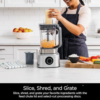 Ninja Blender & Food Processor Combo, Foodi Power Blender System for Smoothies, Bowls, Spreads & Shakes, 6 Functions, 72-oz Pitcher, To-Go Cups, Silver, SS401 (1600-Peak-Watts)