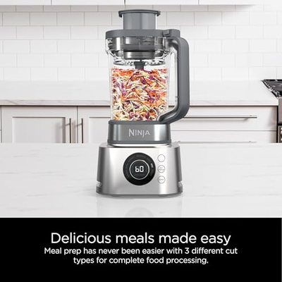 Ninja Blender & Food Processor Combo, Foodi Power Blender System for Smoothies, Bowls, Spreads & Shakes, 6 Functions, 72-oz Pitcher, To-Go Cups, Silver, SS401 (1600-Peak-Watts)