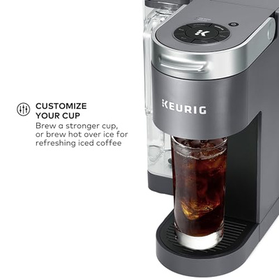 Keurig K-Supreme Single Serve K-Cup Pod Coffee Maker, MultiStream Technology, 4 Brew Sizes, 66oz Dual-Position Removable Reservoir, Gray (Gray, Coffee Maker)