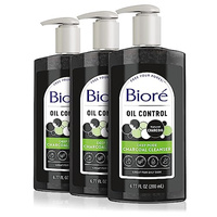 Biore Deep Pore Charcoal Face Wash, Daily Facial Cleanser for Dirt & Makeup Removal, for Oily Skin, 6.77 Oz, Pack of 3 (6.76 Ounce (Pack of 3))