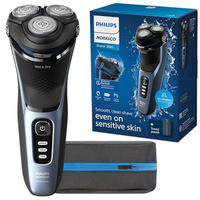 Philips Norelco Shaver 3600 Series, Wet and Dry Electric Shaver, P-Cap, Travel Pouch, Storm Blue, Model S3243/91 (Storm Blue, Shaver Series 3000)